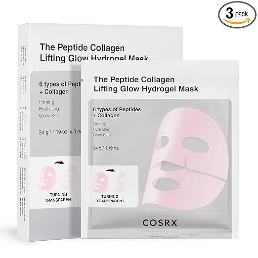 COSRX Pink Peptide Collagen Lifting Glow Hydrogel Gesichtsmasken Hautpflege 3 Stück, Kollagen Ge... | Amazon (DE)