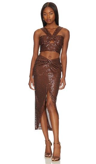 Iryna Top And Skirt Set in Espresso | Revolve Clothing (Global)