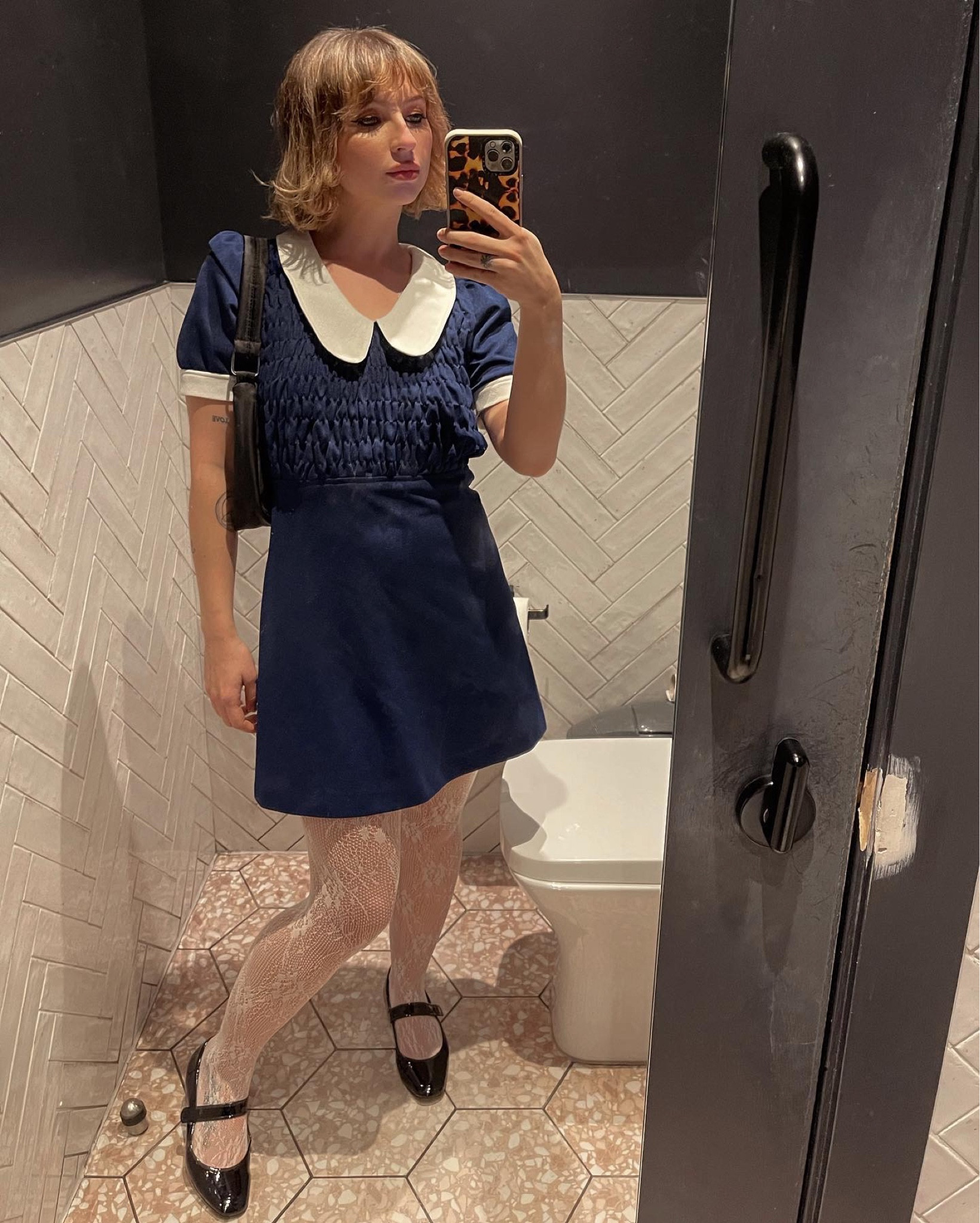 60s dress/60s outfit/sixties style/Peter pan collar dress/white lace dress/black Mary Jane shoes/flats

#LTKSeasonal #LTKFind #LTKunder50