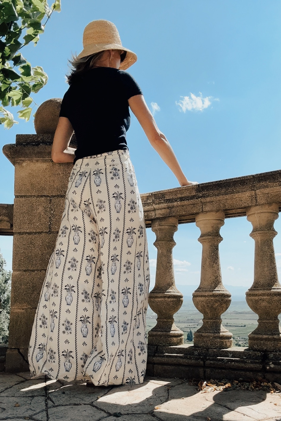 Agua by agua bendita trousers with a silk blend shirt in navy from jcrew.   In La Rioja - LaGuardia, Spain.   

#LTKSeasonal #LTKtravel #LTKunder100