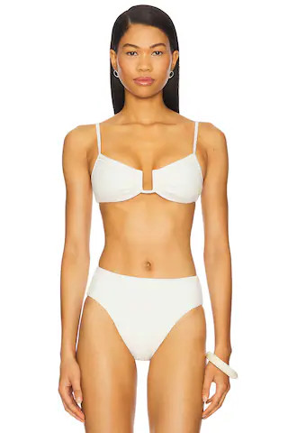 LSPACE Eco Ocean Rib Peyton Bikini Top in Cream from Revolve.com | Revolve Clothing (Global)