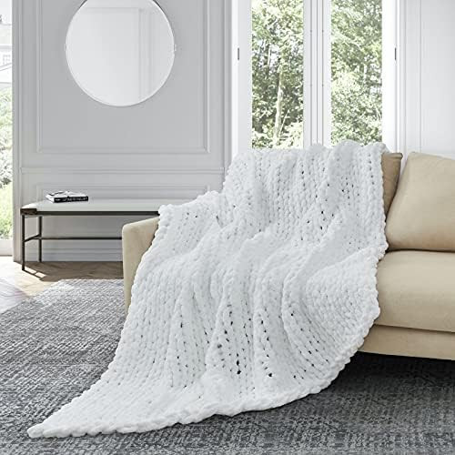 Amazon.com: Sunyrisy Chunky Knit Throw Blanket, Luxury Soft Cozy Chenille Throw Blanket, Large Th... | Amazon (US)