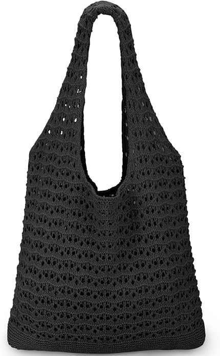 Crochet Tote Bag For Women, Crochet Mesh Beach Tote Bag Summer Vacation Aesthetic Boho Knit Bag f... | Amazon (US)