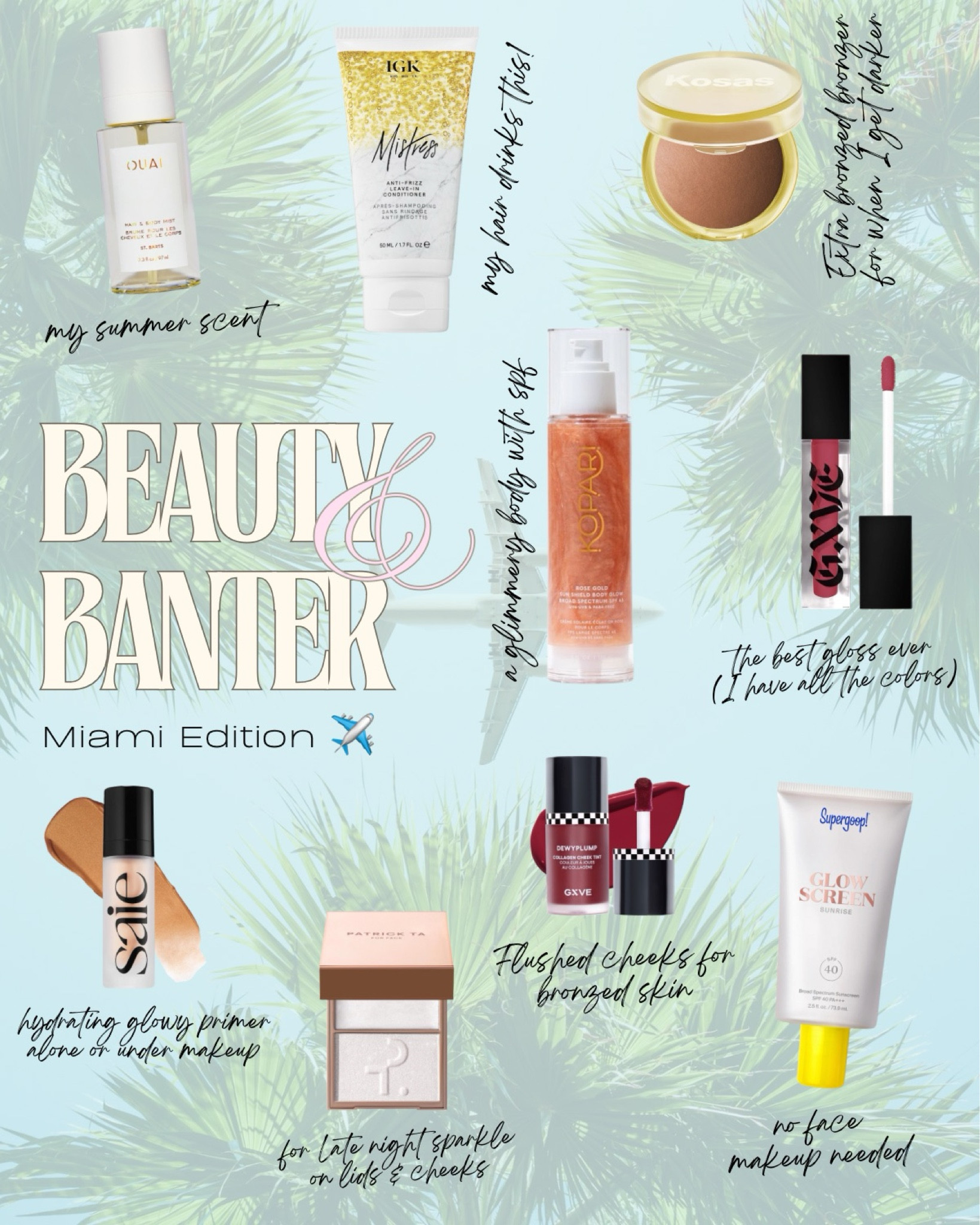 Beauty Buys ✈️Miami Edition ✈️
After spending the week with my sister and her newborn baby, I am met Scott in Miami for a weekend away and to celebrate his birthday!

Last time Scott and I went on a trip, I forgot to pack the right shades of makeup, and my foundation and bronzer ended up being way too light-hello, ashy dinner face! 0g This time, I made sure to swing by Sephora and pick up all the essentials to match my impending tan. Now, I'm all set to glow!

Hot Tip: I selected bronzer and blush that's JUUUUST a little dark / bright for me. That way it's perfect post tan!

#LTKSeasonal #LTKTravel #LTKBeauty