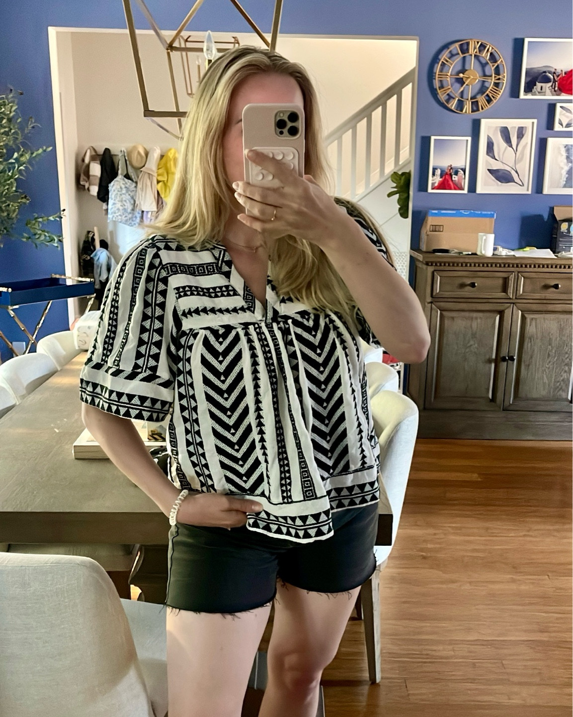 Such a cute top - under $20  Fits true to size, I’m in a M. And the Jean shorts are sooo good- fitted but not too tight and not too short! Also fits true to size  

#LTKFindsUnder100 #LTKFindsUnder50 #LTKStyleTip