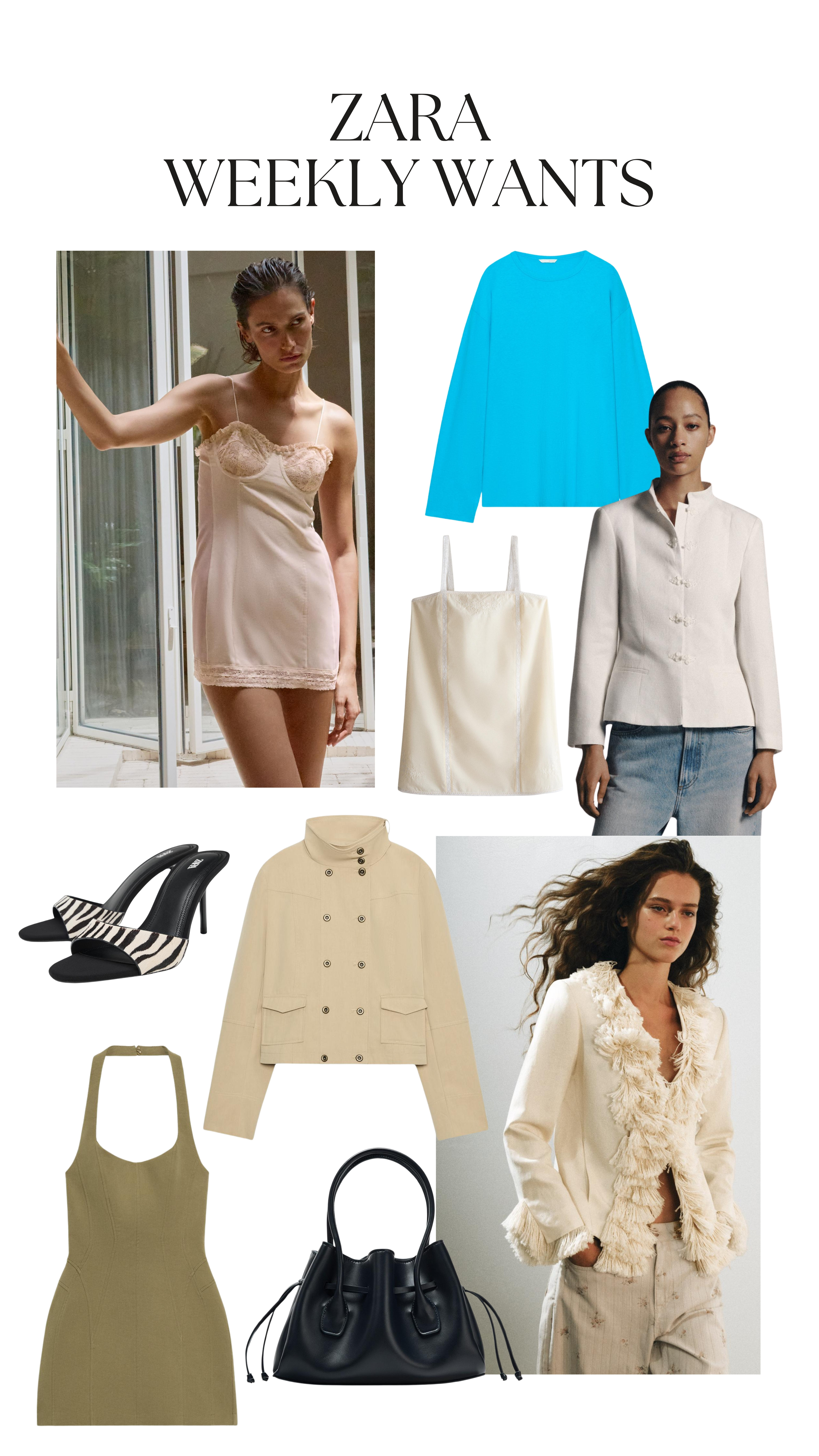 Zara weekly wants 🤍

mini dress, summer dress, bandage dress, summer jacket, unique jacket, chic jacket, blazer, high neck jacket, summer top, cami top 

 #LTKuk #LTKsummer #LTKdresses