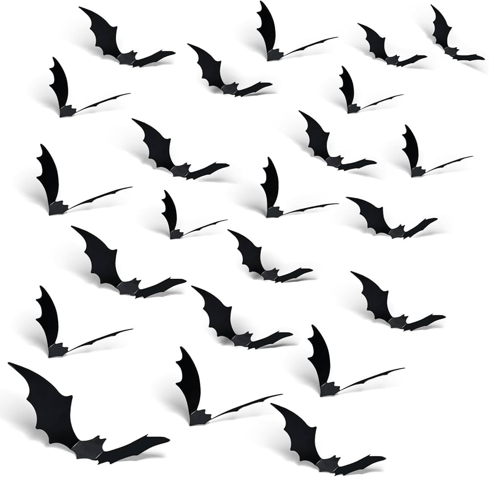 3D Halloween Bats Decorations Party Supplies,120PCS Bat Stickers for Wall with 4 Different Sizes,... | Amazon (US)