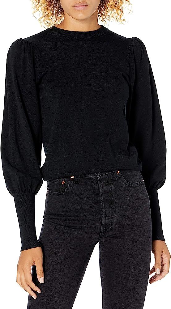 The Drop Women's Vivienne Padded-Shoulder Balloon-sleeve Crewneck Sweater | Amazon (US)