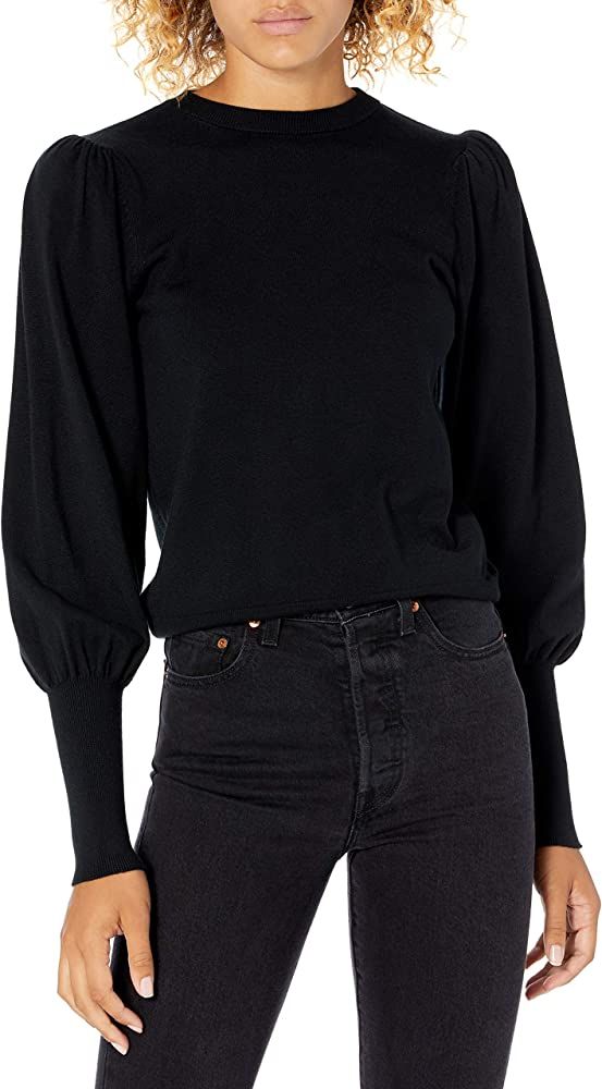 The Drop Women's Vivienne Padded-Shoulder Balloon-sleeve Crewneck Sweater | Amazon (US)