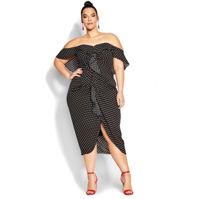 CITY CHIC | Women's Plus Size Gina Polka Dot Dress - black - 24W | Target