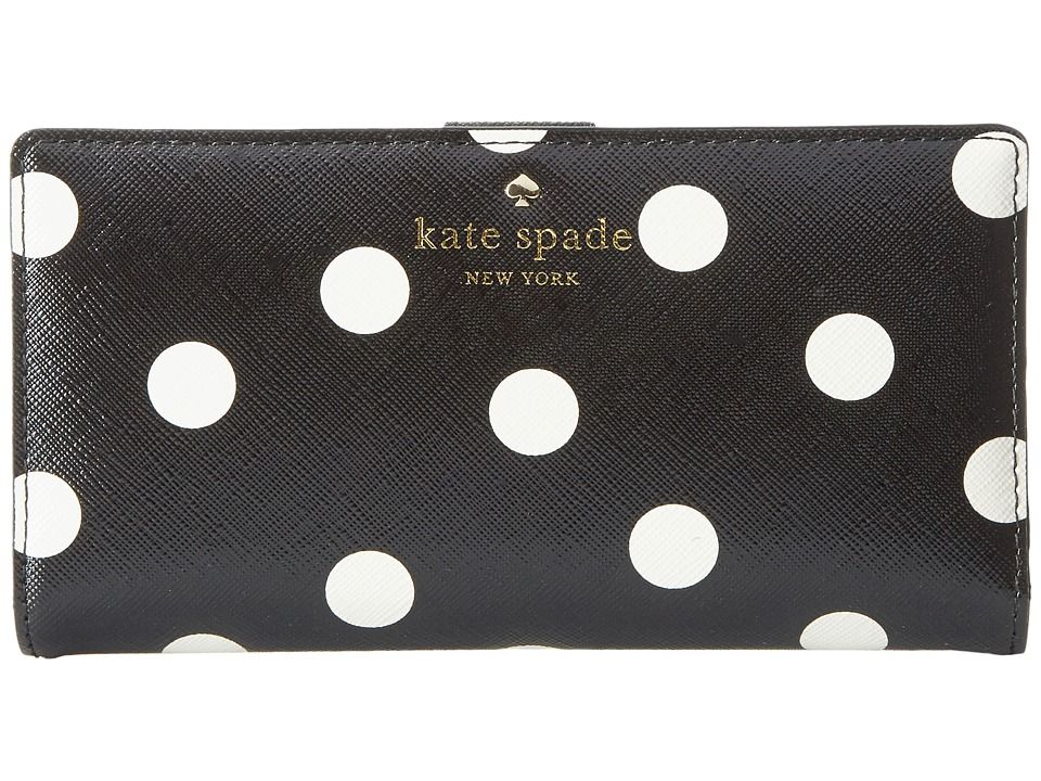 Kate Spade New York - Cedar Street Dot Stacy (Black/Clotted Cream) Clutch Handbags | Zappos