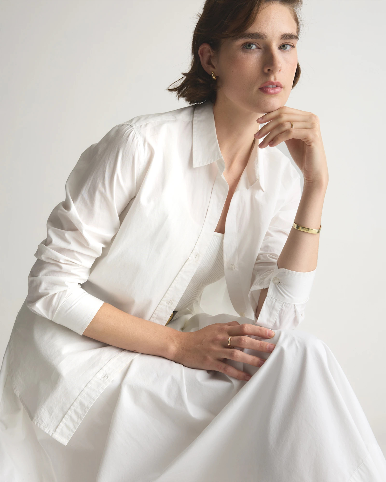 100% Organic Cotton Poplin A-line Maxi Skirt | Quince