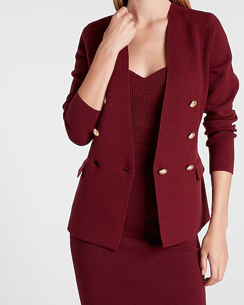 Double Breasted Sweater Jacket | Express