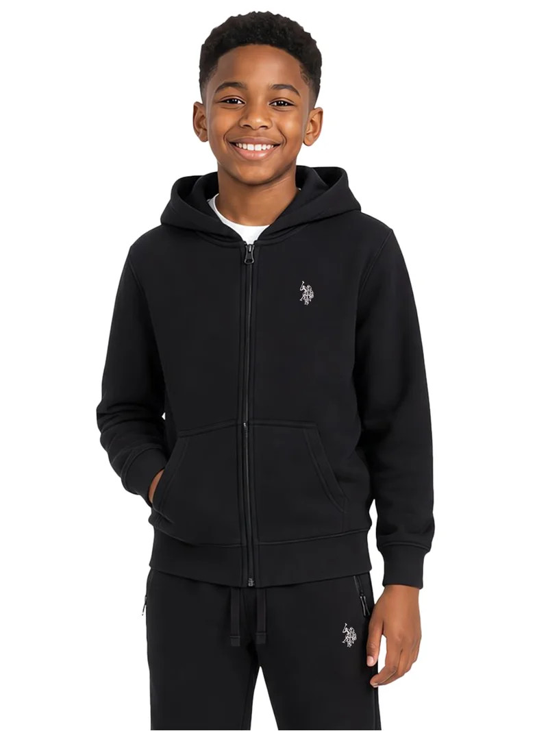 U.S. Polo Assn. Boys Fleece Zip-Up Hoodie, Sizes 4-18 | Walmart (US)