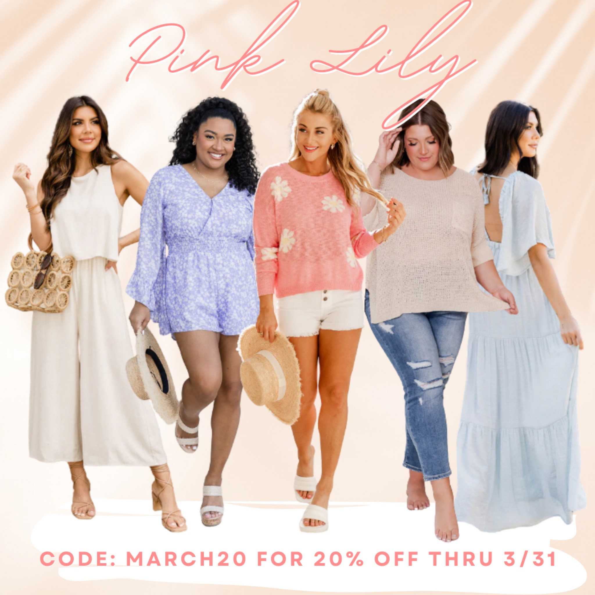 Pink Lily Finds 

LTKunder100 / LTKunder50 / LTKcurves / LTKsalealert / LTKworkwear / LTKtravel / LTKFestival / pink lily / pink lily boutique / pink lily sale / pink lily sale alert / spring outfit idea / spring outfit ideas / Easter outfit idea / Easter outfit ideas / spring outfit / spring outfits / Easter outfit / Easter outfits / outfit ideas / outfit idea / Easter styles / spring styles / Easter dress / Easter dresses / spring dress / spring dresses / rompers / jumpsuits / romper / jumpsuit / spring jumpsuit / spring romper / spring sweater / sweater / sweaters / lightweight sweater / light sweater / sale / sale alert 

#LTKSeasonal #LTKstyletip #LTKFind