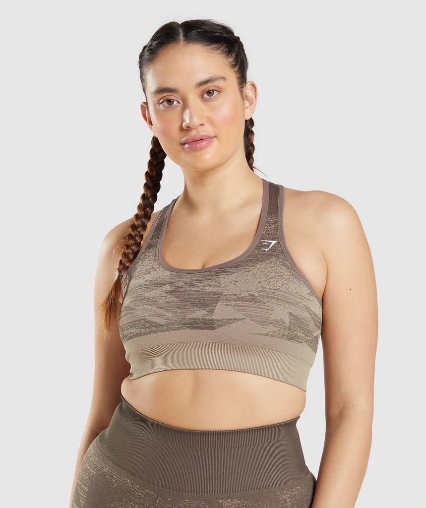 Gymshark Adapt Ombre Seamless Sports Bra - Triangle | Penny Brown Print | Gymshark (Global)