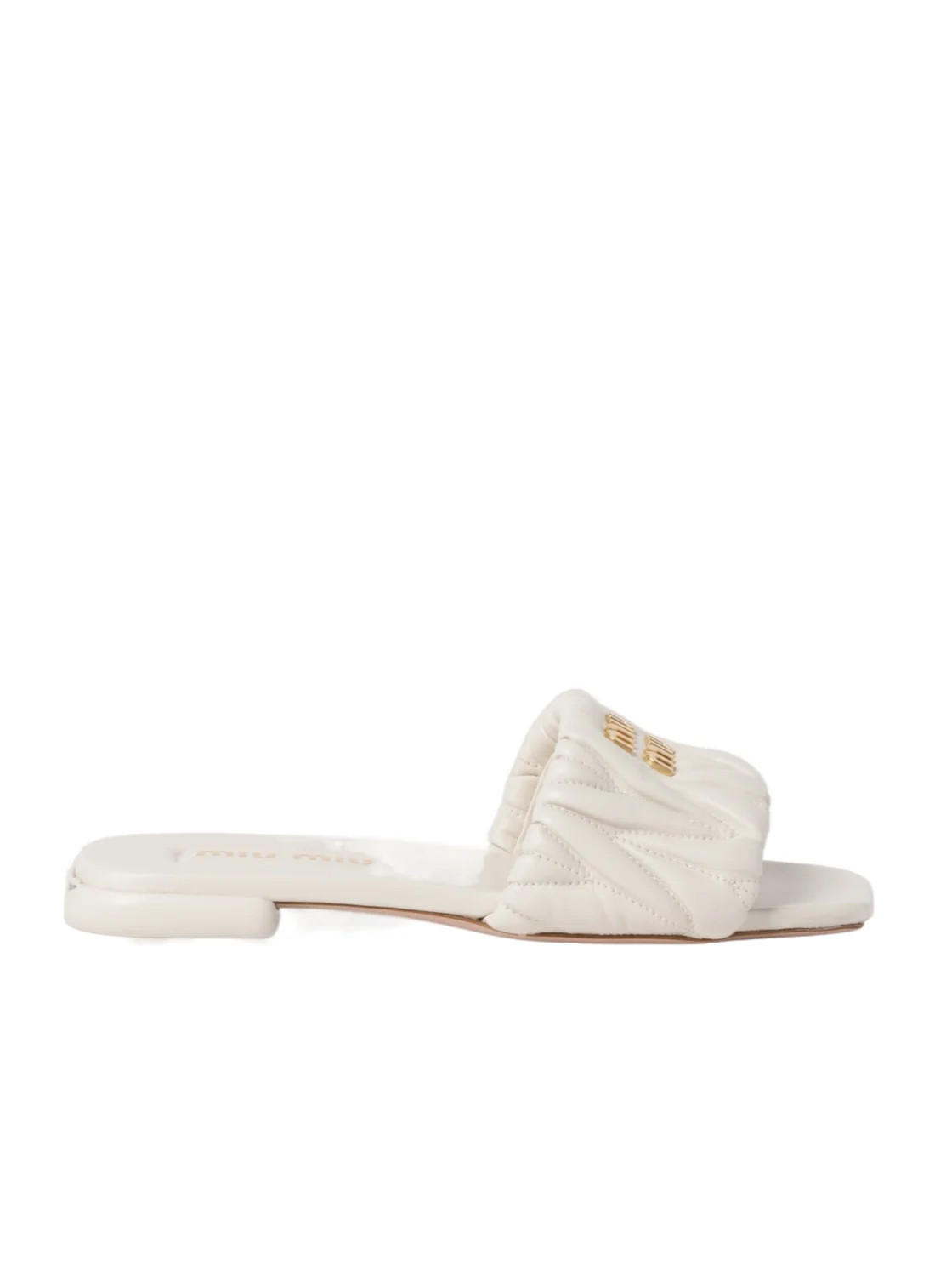 Matelassé nappa leather slides | Senser US