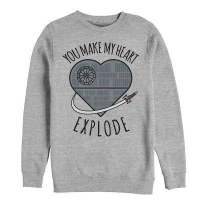 Men's Star Wars Valentine Death Star Heart Sweatshirt | Target