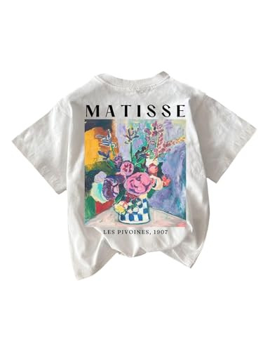 RoseSeek Women's Graphic Letter Tee Crew Neck Drop Shoulder Trendy Summer T Shirt Short Sleeve Vi... | Amazon (US)