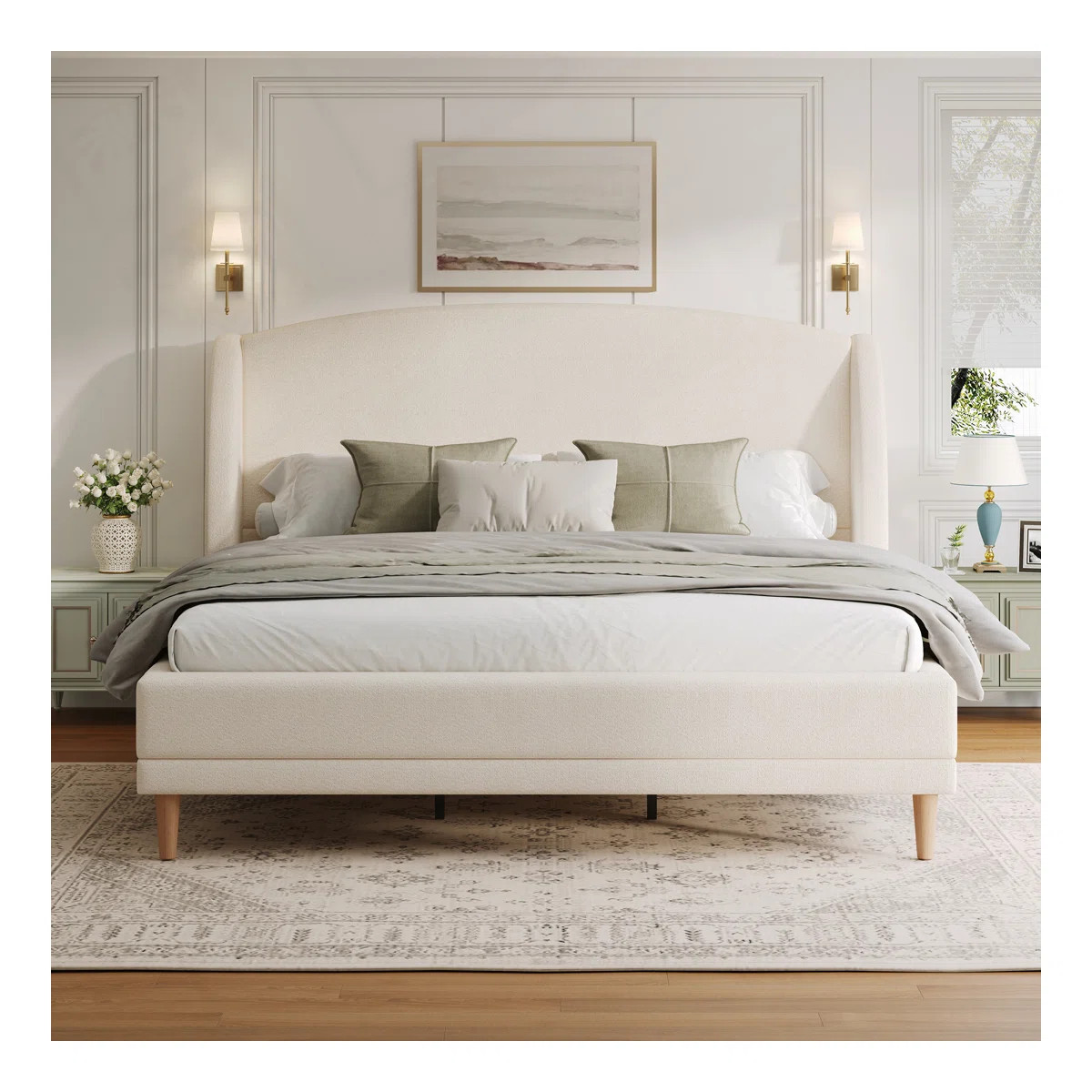 Romano Boucle Upholstered Platform Bed | Wayfair North America