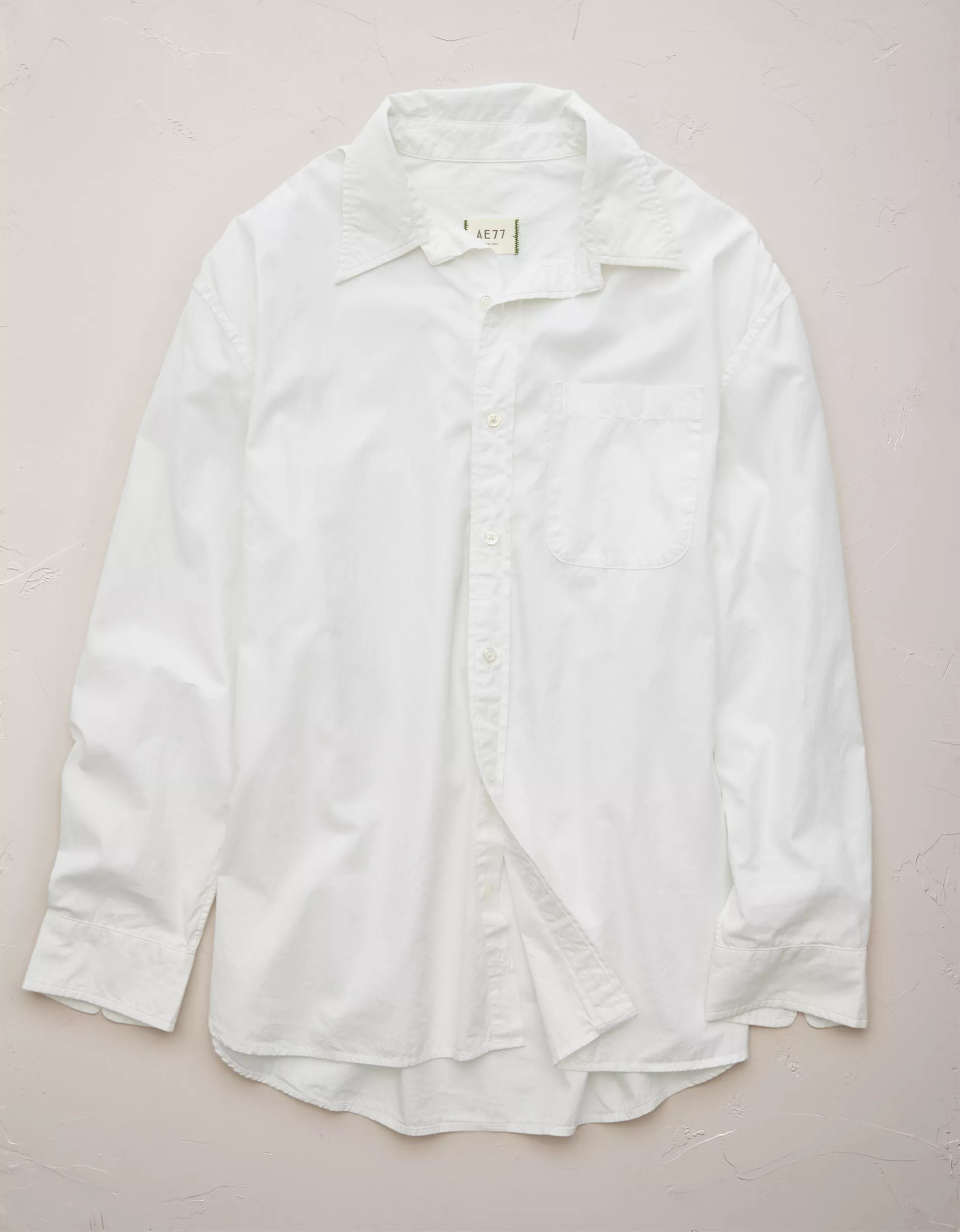 AE77 Premium Poplin Boyfriend Shirt | American Eagle Outfitters (US & CA)