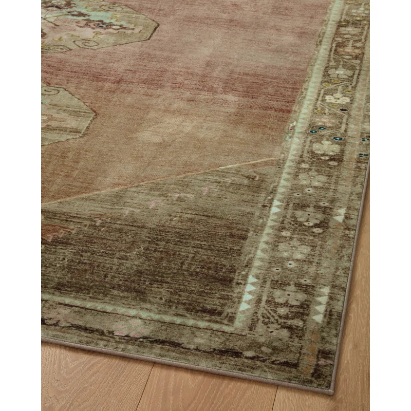 Magnolia Home By Joanna Gaines X Loloi Sinclair Machine Washable Clay / Tobacco Area Rug | Wayfair North America