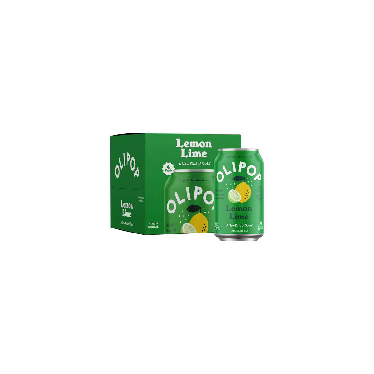 OLIPOP Lemon Lime Prebiotic Soda - 4ct/12 fl oz Cans | Target
