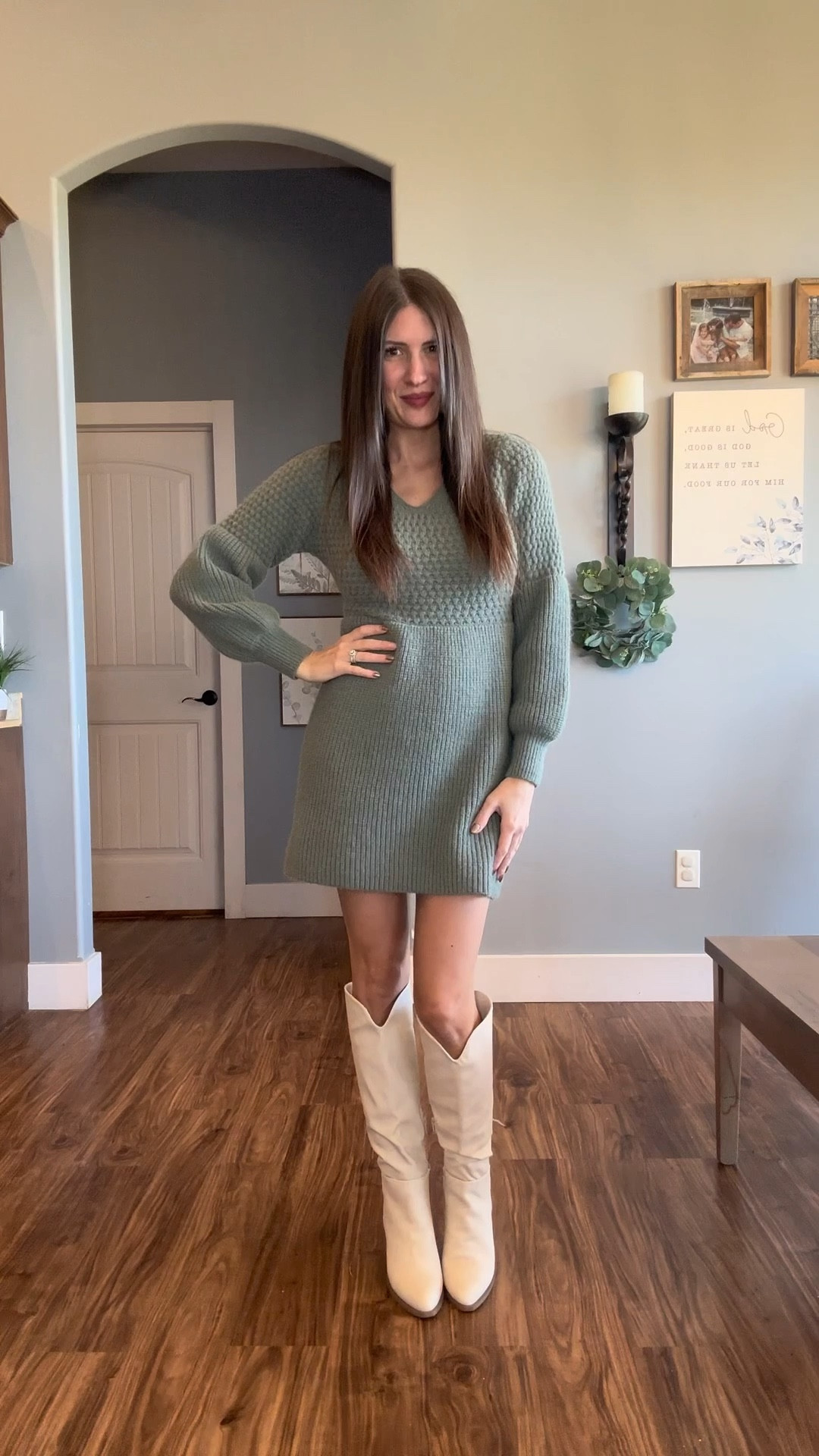 Loving this sweater dress. I’m wearing size xsmall. 

Thanksgiving outfit inspo | Christmas outfit inspo 

#LTKootd #LTKFindsUnder50 #LTKStyleTip