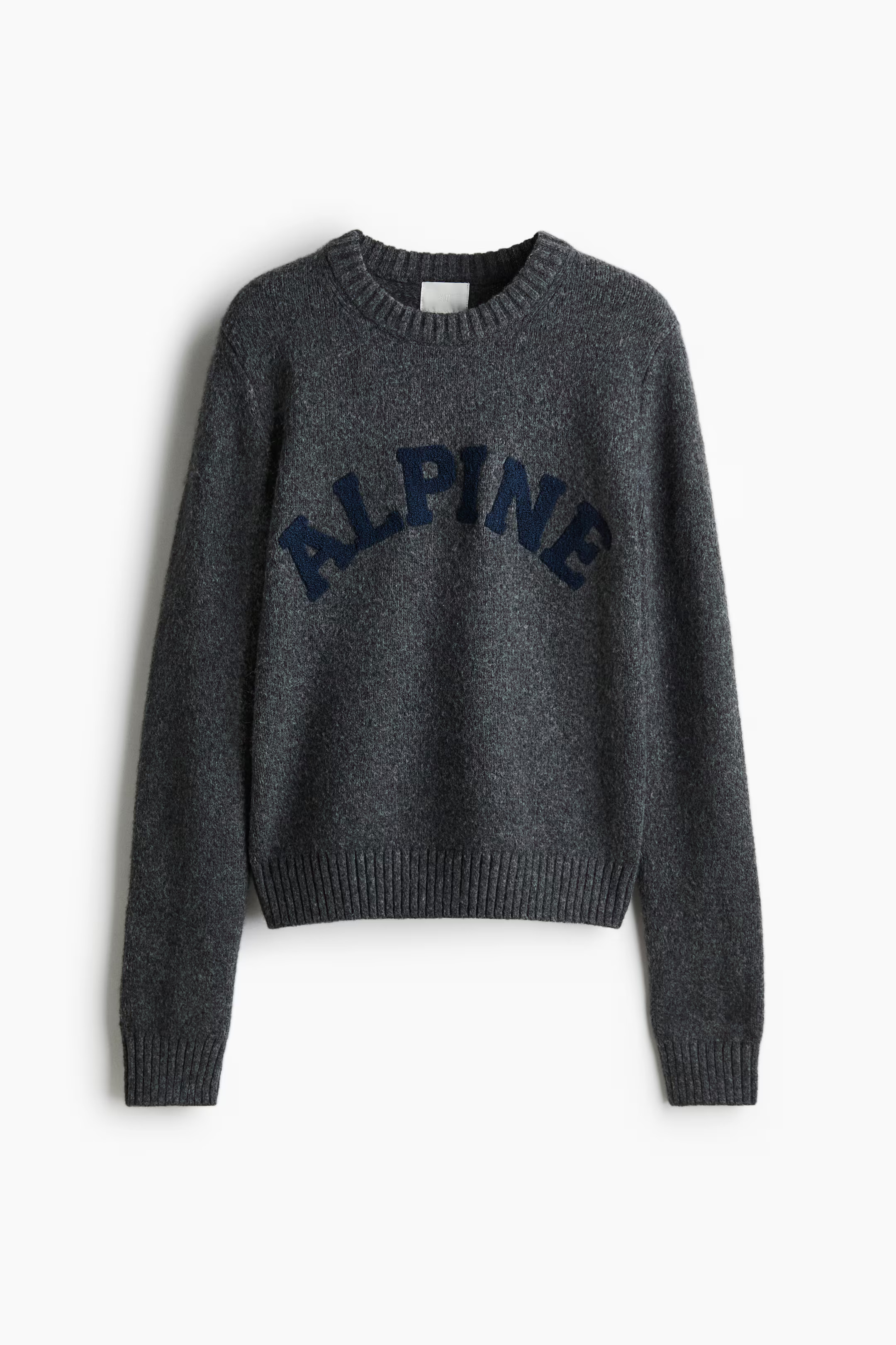Text-motif jumper - Dark grey marl/Alpine - Ladies | H&M GB | H&M (UK, MY, IN, SG, PH, TW, HK)