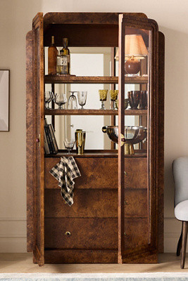 Betti Burl Wood Display Hutch | Anthropologie (US)