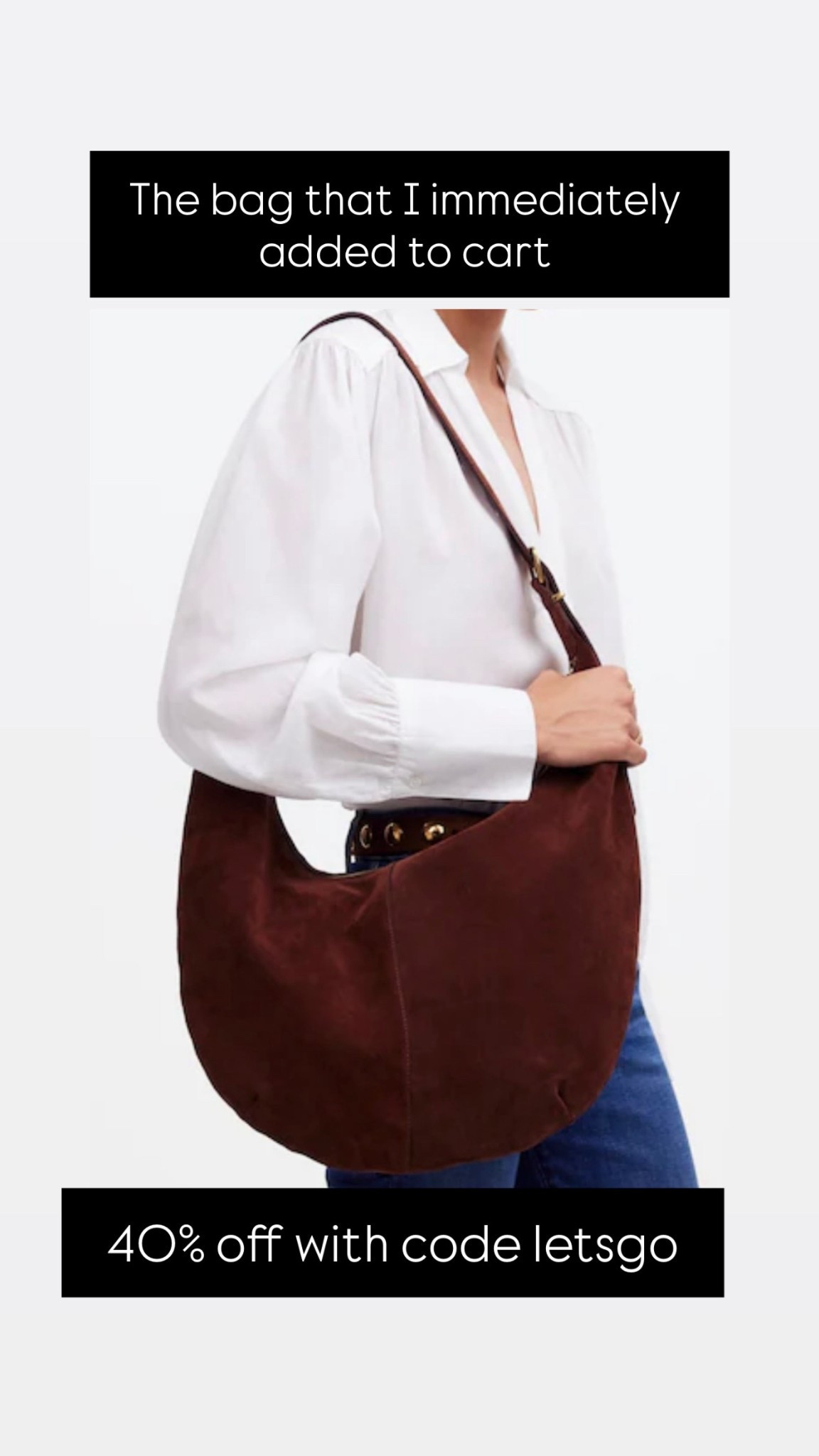 I have been eyeing this bag for a while and finally pulled the trigger because it’s 40% off right now! The black is an extra 50% off! Such a great size and love thag it zips close! 
Holiday gifts on sale / great winter bag / suede purse / best sales 

#LTKOver40 #LTKSaleAlert #LTKGiftGuide