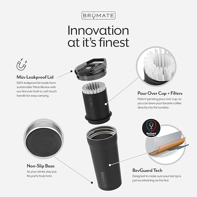 BrüMate Pour Over 20oz Insulated Travel Coffee Mug | 2-in1 Travel Coffee Maker with 100% Leak Pr... | Amazon (US)