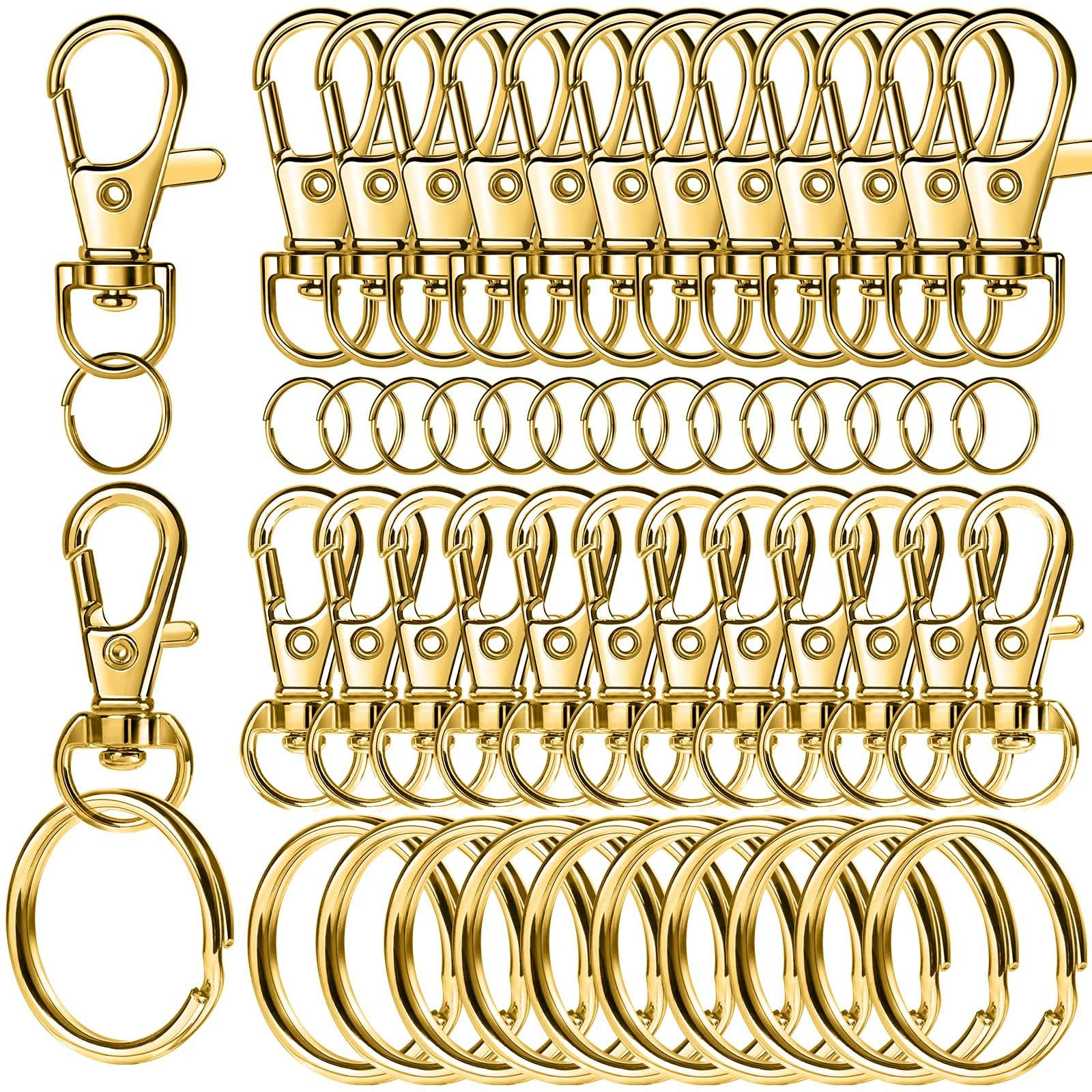 LEOBRO 60 PCS Swivel Snap Hooks and Key Rings, Keychain Clips and Key Chain Rings, Lobster Claw C... | Amazon (US)