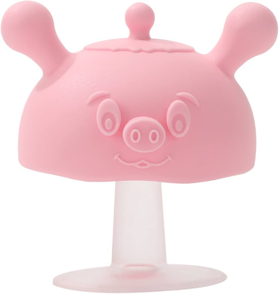 Baby Teething Toy, Teething Relief Pacifier, Baby Chew Toys for Sucking Needs(Pig Pink) | Amazon (US)