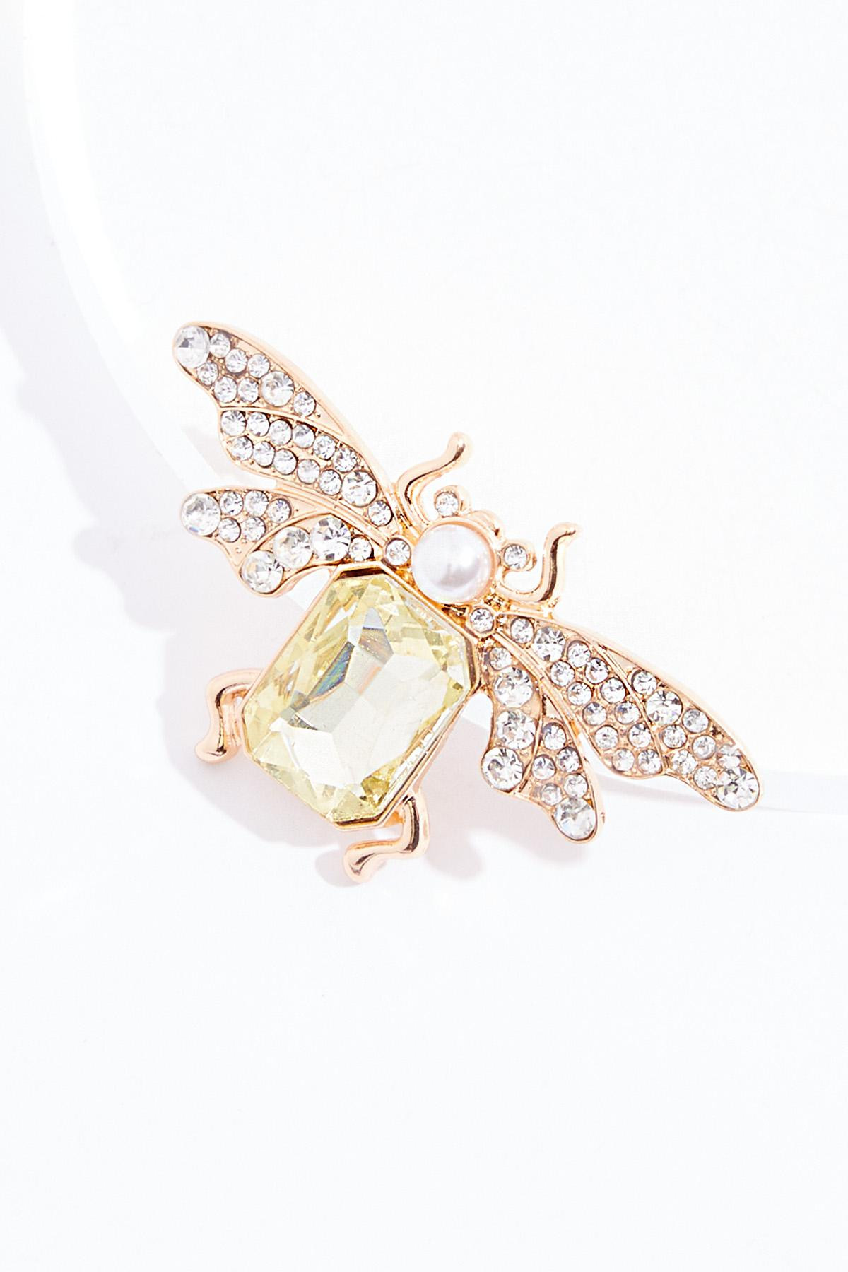 Yellow Glass Gold Bee Brooch | Cato Fashions