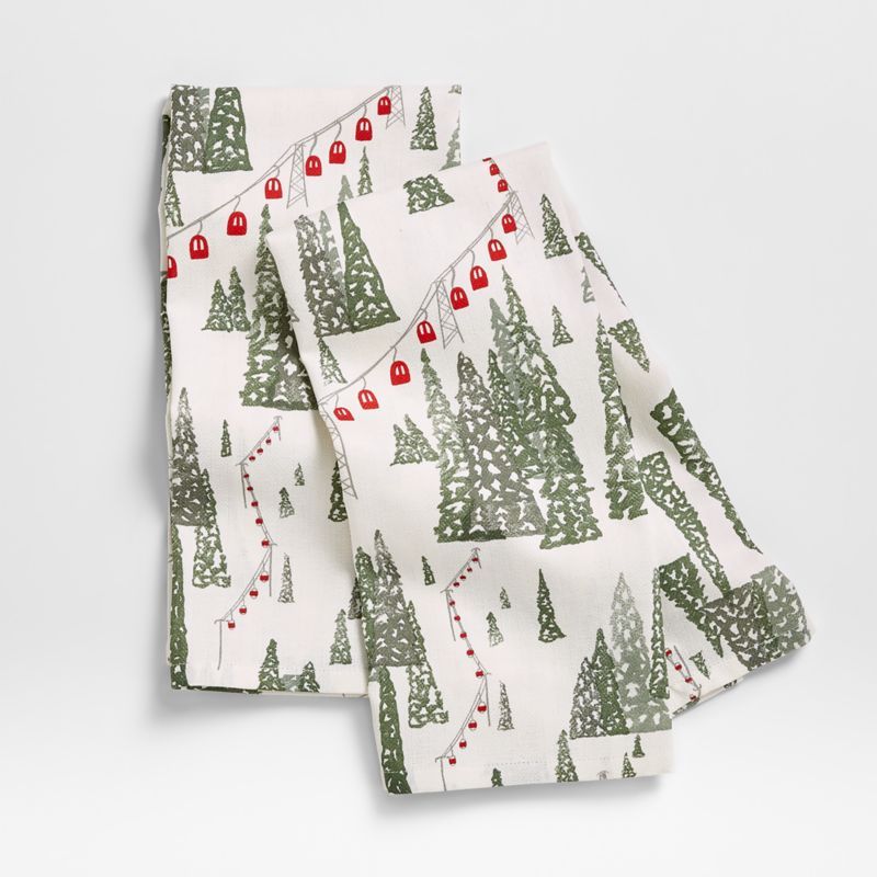 Winter Gondola Cotton Christmas Dish Towels, Set of 2 + Reviews | Crate & Barrel | Crate & Barrel