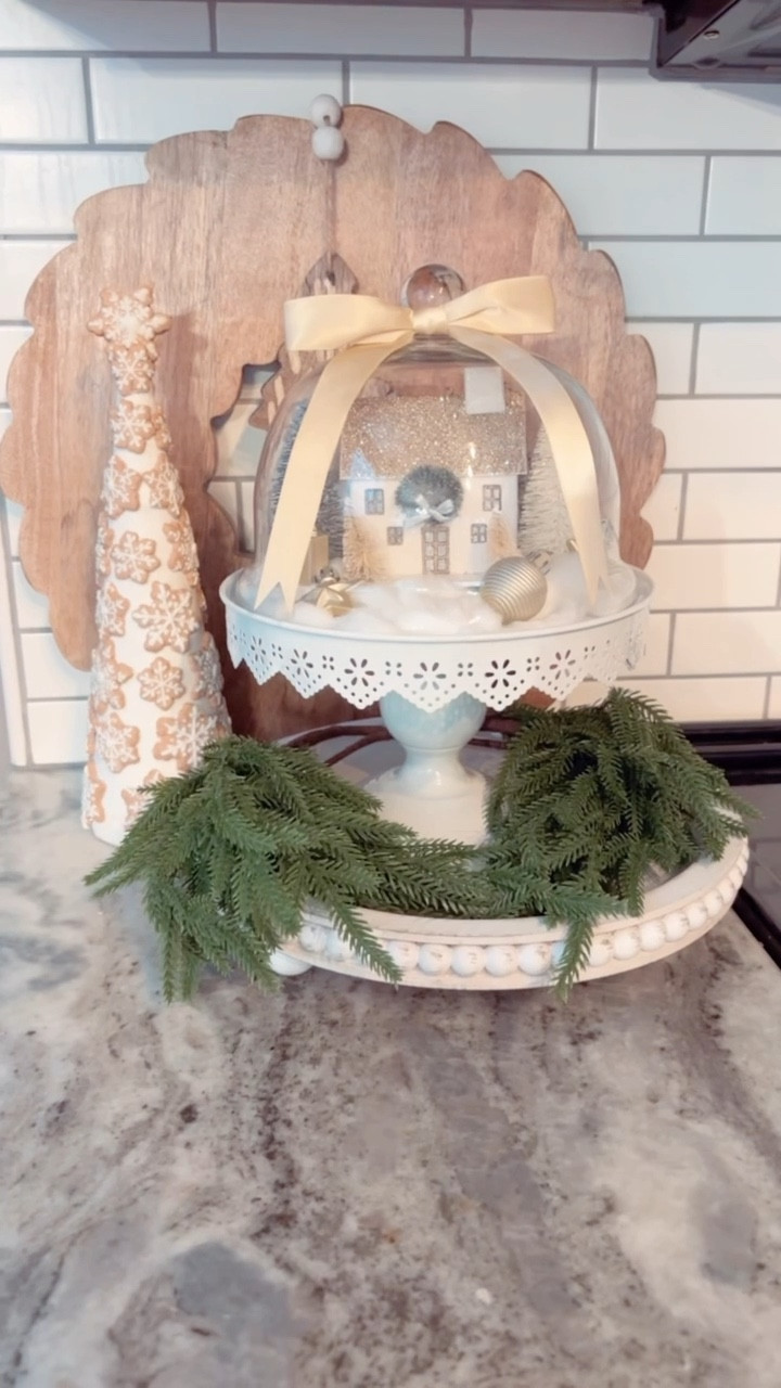 Easy DIY snowglobe centerpiece idea for your Christmas display! 🎄🫶🏻
I’m obsessed with this cake stand 😍 it can be used for any occasion! 
Happy Holidays all! ❤️

#LTKGiftGuide #LTKHoliday #LTKWatchNow