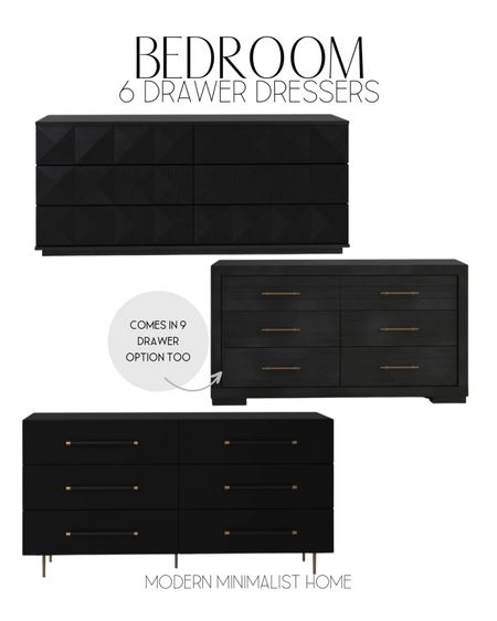 Black 6 drawer bedroom dressers.

Neutral bedroom, bedroom, bedroom inspo,  bedroom decor, bedroom furniture, bedroom, bedroom dresser, bedroom ideas, master bedroom, master bedroom inspo, master bedroom decor, master bedroom ideas, master bedroom furniture, modern bedroom, Dresser, dresser bedroom, dresser styling, wayfair dresser, Home, home decor, home decor on a budget, home decor bedroom, modern home, modern home decor, modern organic, Amazon, wayfair, wayfair sale, target, target home, target finds, affordable home decor, cheap home decor, sales

#LTKhome #LTKunder50 #LTKFind