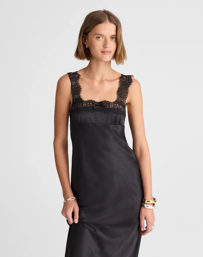 Alexa Chung for Madewell Courtney Satin Slip Dress | Madewell