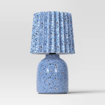 Mini Printed Ceramic Base Table Lamp with Printed Pleated Shade - Room Essentials™ | Target