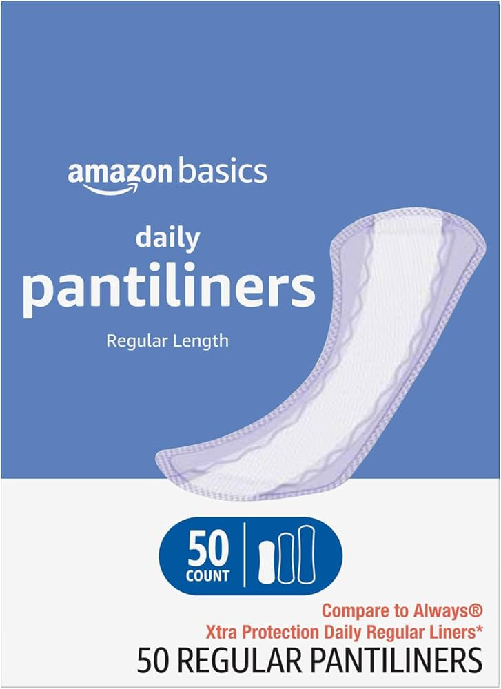 Amazon Basics Daily Pantiliner, Regular Length, Pads for Women, Unscented, 50 Count (Previously S... | Amazon (US)
