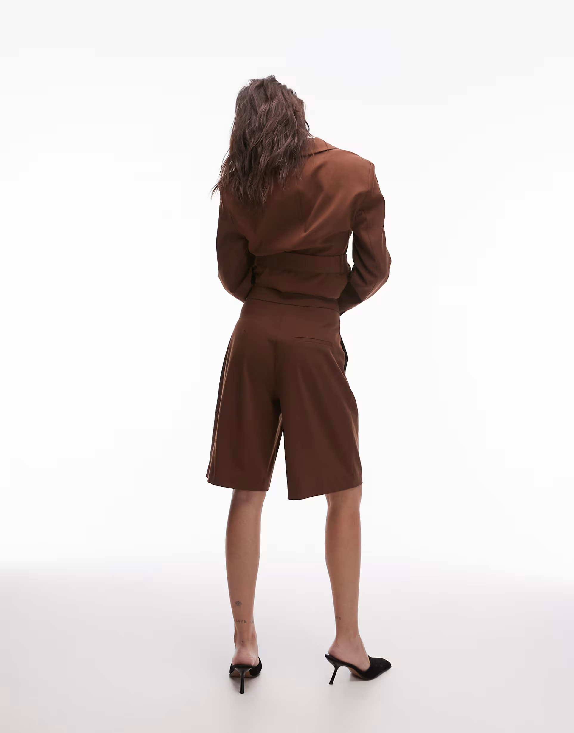 ASOS DESIGN tailored wide leg bermuda shorts in chocolate co ord | ASOS | ASOS (Global)