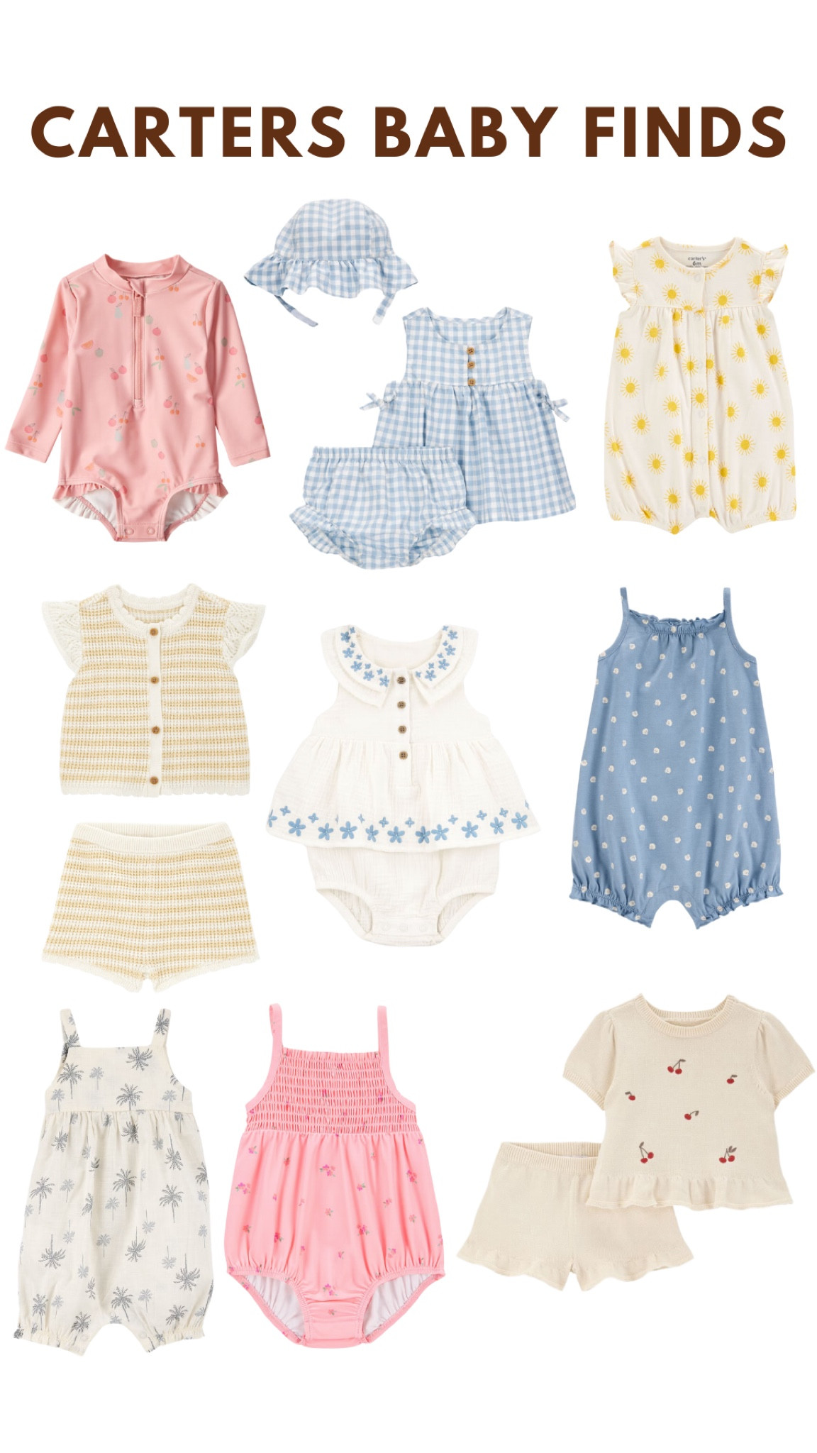 spring baby clothes🌼 so many cute newborn pieces at carters! 

baby clothes, baby girl outfit, spring baby clothes, newborn girl outfit, baby girl swim, newborn girl summer outfit, beach baby clothes, baby romper, 3-6 month baby clothes, baby matching set, baby girl dress

#LTKBump #LTKBaby #LTKFindsUnder50