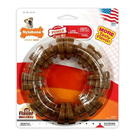 Nylabone Power Chew Textured Ring Dog Chew Toy Flavor Medley X-Large (1 Count) | Walmart (US)