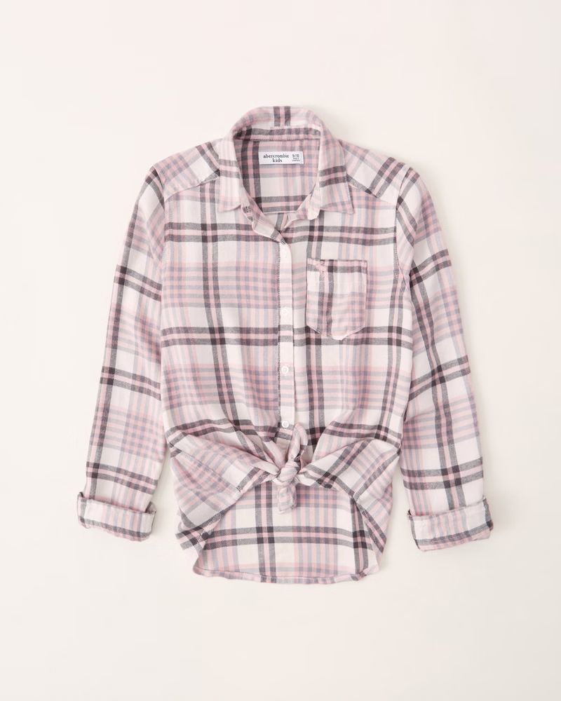 long-sleeve tie-front shirt | Abercrombie & Fitch (US)