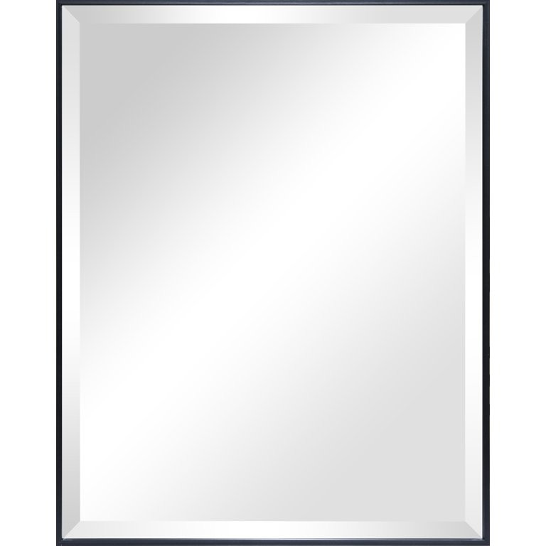 Mainstays Beveled Modern Rectangular Wall Mirror, 23" x 29", Black - Walmart.com | Walmart (US)