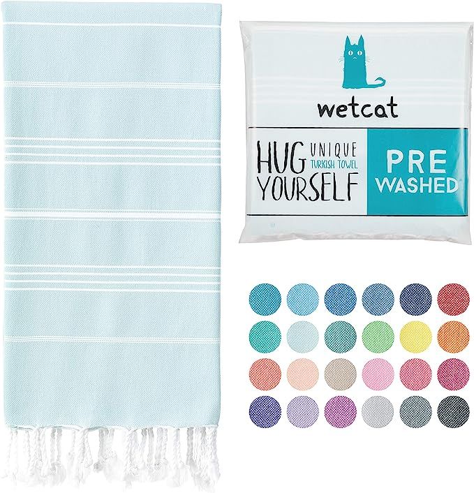 WETCAT Turkish Beach Towel (38 x 71) - Prewashed for Soft Feel, 100% Cotton - Quick Dry Bath Towe... | Amazon (US)