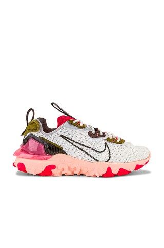 Nike NSW React Vision Sneaker in Summit White & Sunset Pulse from Revolve.com | Revolve Clothing (Global)