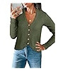 Saodimallsu Womens V Neck Cardigan Sweaters Trendy Cropped Knit Boho Tops | Amazon (US)