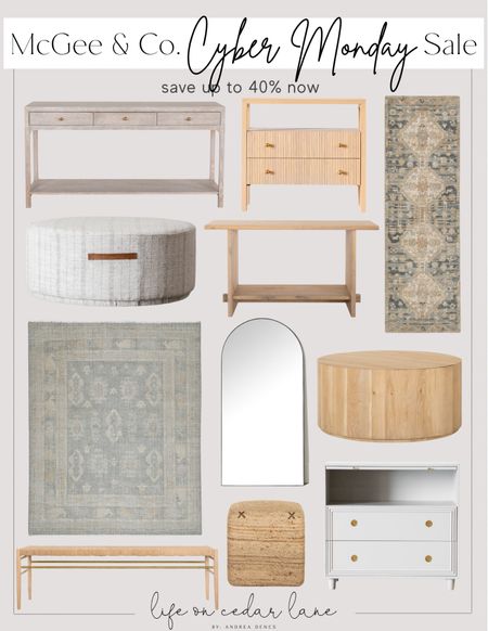 McGee & Co. Cyber Monday Sale - today is the last day to save up to 40% sitewide!! This is the best time to snag that furniture you’ve been eyeing!! 

#furnituresale #rugs #mirrors #coffeetable #nightstand  

#LTKCyberweek #LTKHoliday #LTKhome